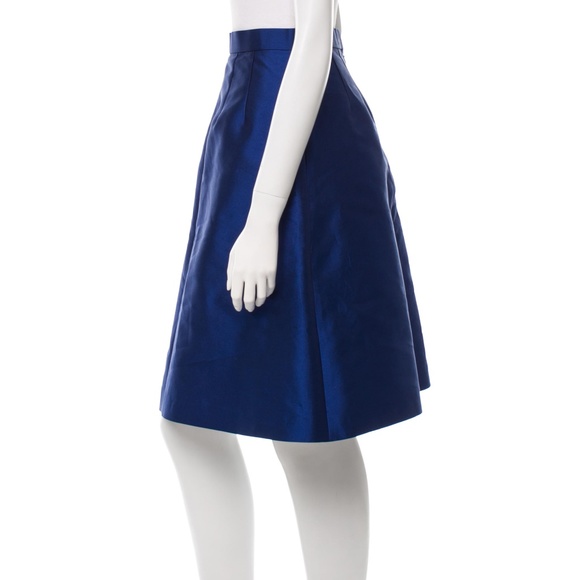 Barbara Tfank cobalt A-line midi skirt - Picture 2 of 3